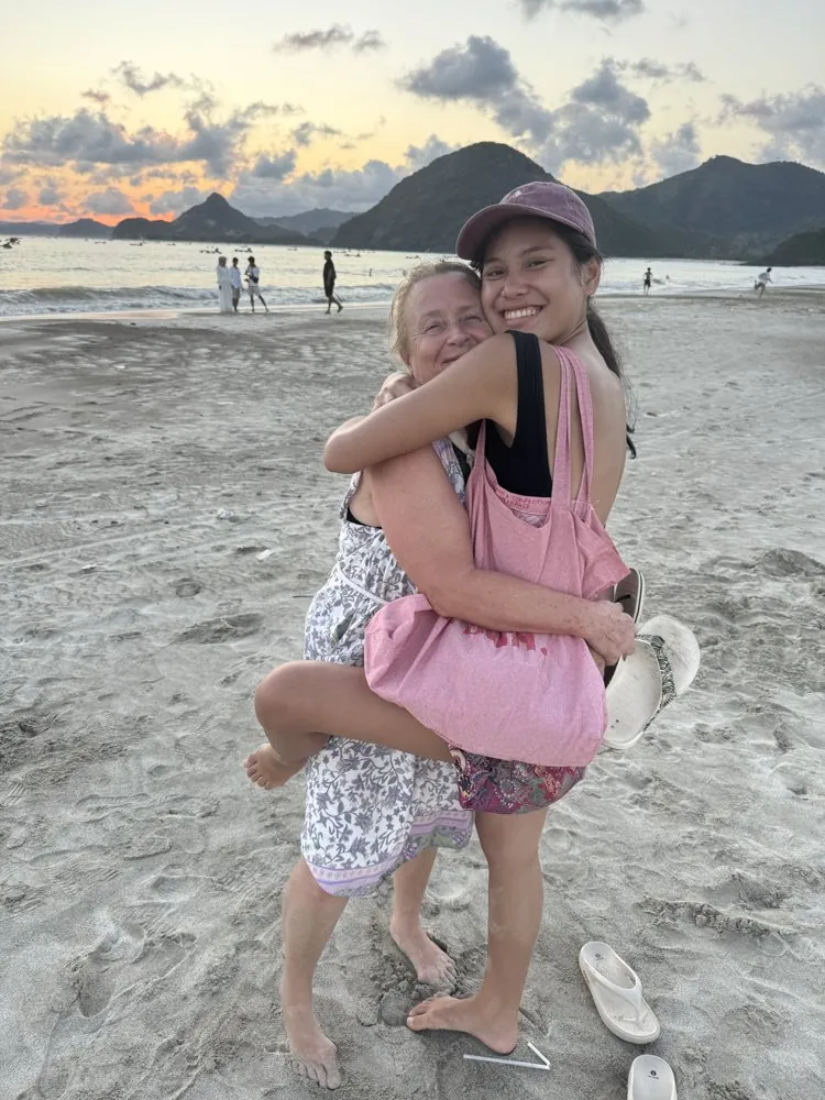 Coucher de soleil en famille