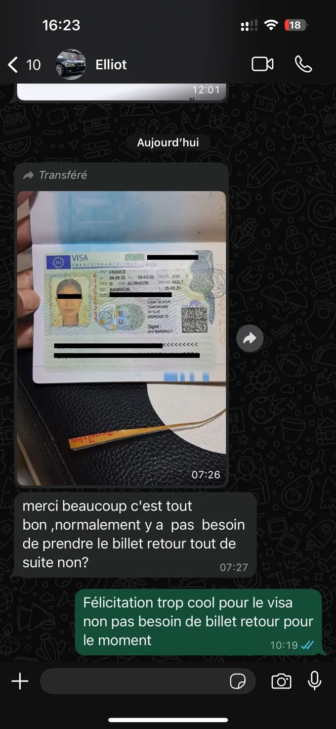 Message de remerciement WhatsApp