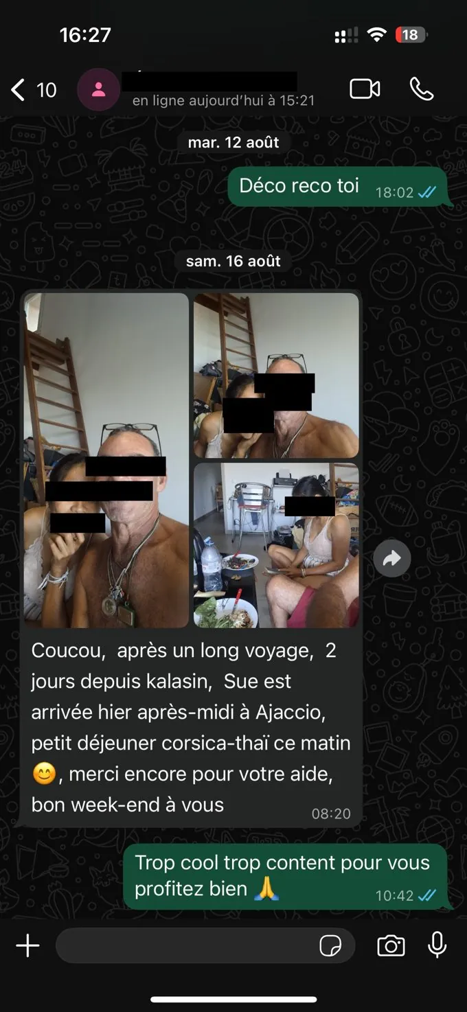 Message de remerciement WhatsApp