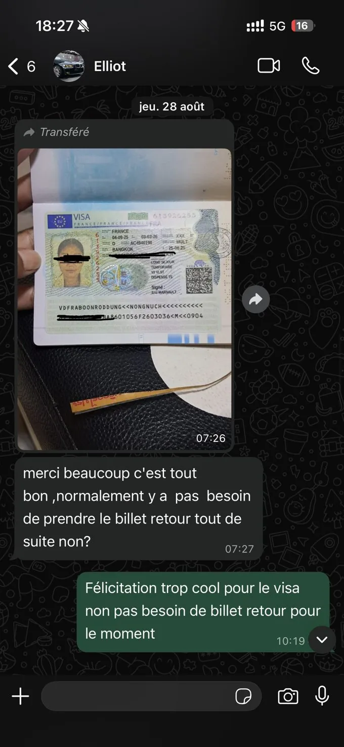 Message de remerciement WhatsApp