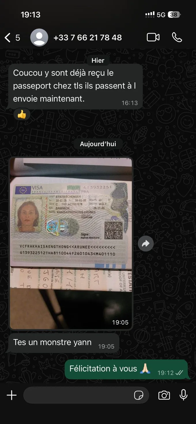 Message de remerciement WhatsApp