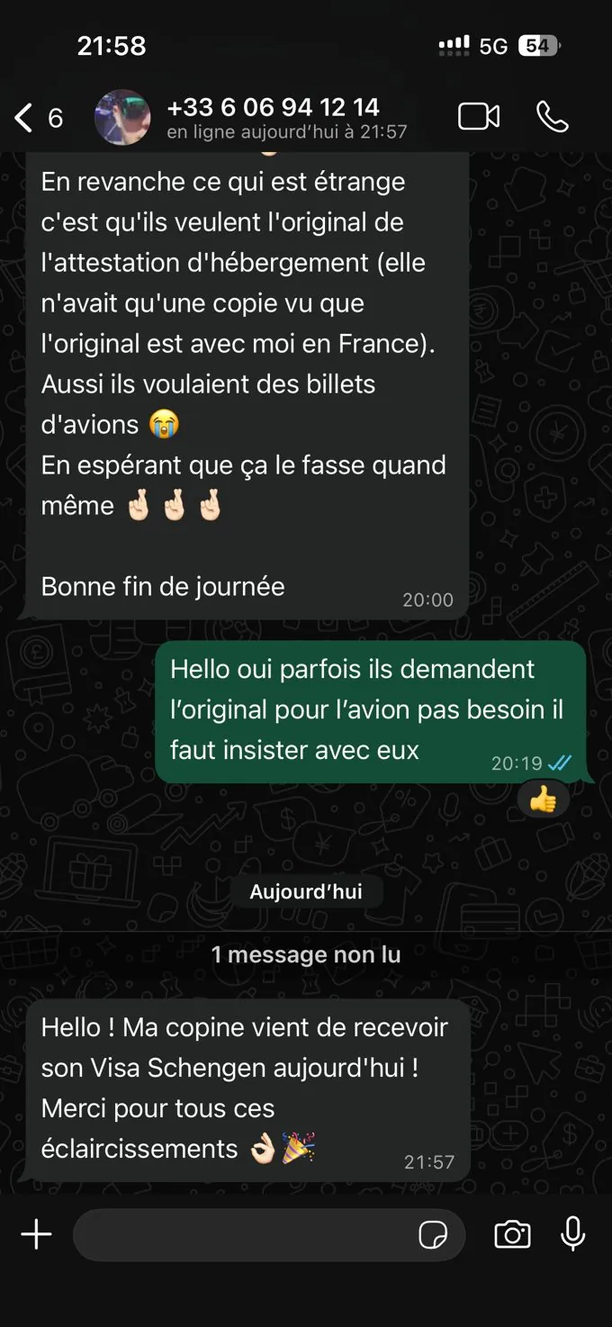 Message de remerciement WhatsApp